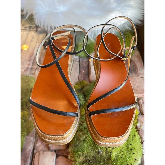 JIMMY CHOO Black Drive Strappy Espadrilles SZ 37 - Picture 7 of 14